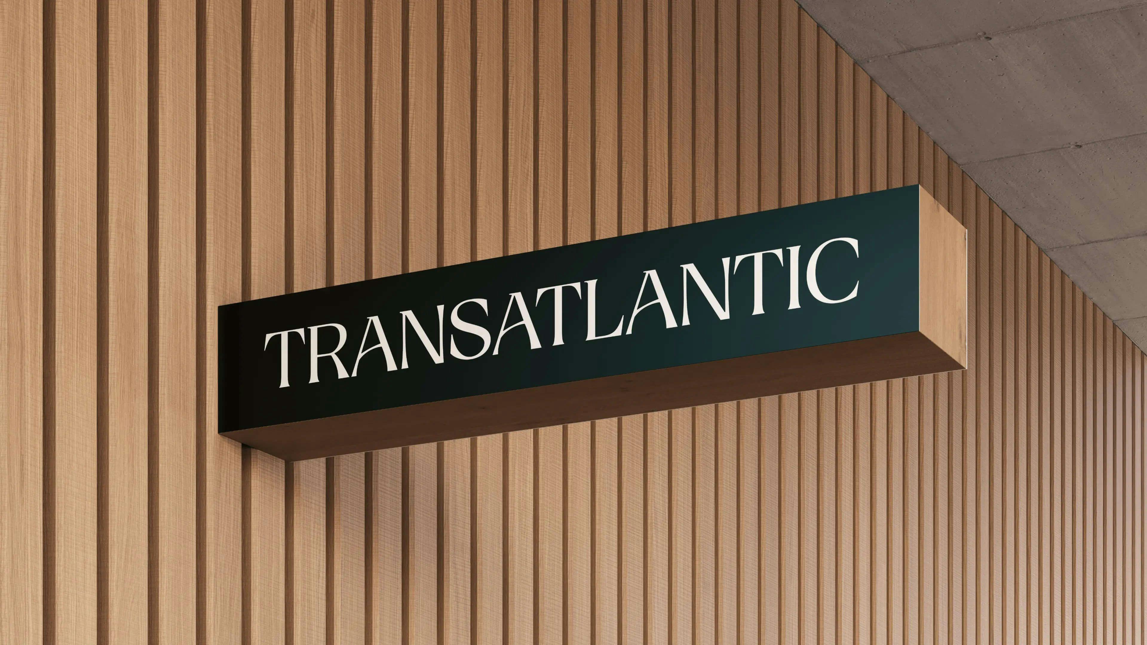 Transatlantic Jewels brand identity and signage design and logo by View Source