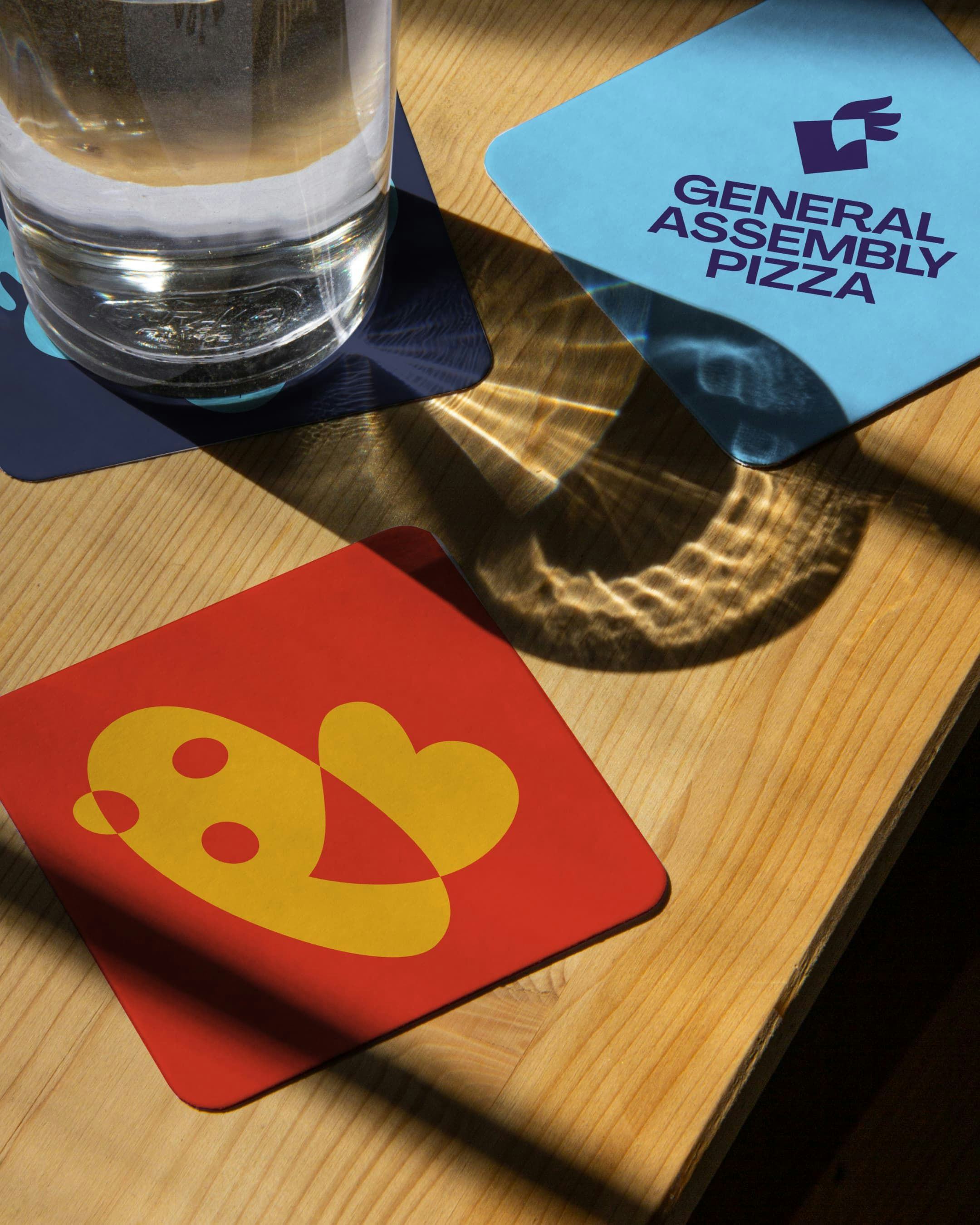 Coasters, Photography, art direction and content creation for General Assembly Pizza.
